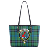 Armstrong Ancient Tartan Crest Leather Tote Bag